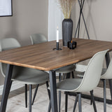 Jídelní stůl Inca - 160/200*85*H75 - Dub / Černá+Polar Plastová jídelní židle - Černé nohy / Šedý plast_4