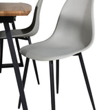 Jídelní stůl Inca - 160/200*85*H75 - Dub / Černá+Polar Plastová jídelní židle - Černé nohy / Šedý plast_4