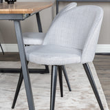 Jídelní stůl Inca - 160/200*85*H75 - Dub / Černá+Velvet jídelní křeslo - Černé nohy - Světle šedáTkanina_4