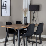 Jídelní stůl Inca - 160/200*85*H75 - Dub / Černá+Polar Diamond Jídelní židle - Černé nohy - Black Velvet_4