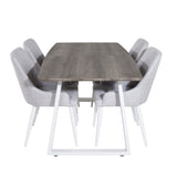 Inca Roztahovací - šedý "dub" / bílá Nohy+Plaza Jídelní židle - Bílé nohy - Světle šedá Fabric_4