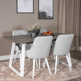 Inca Roztahovací - šedý "dub" / bílá Nohy+Plaza Jídelní židle - Bílé nohy - Světle šedá Fabric_4