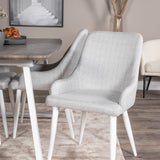 Inca Roztahovací - šedý "dub" / bílá Nohy+Plaza Jídelní židle - Bílé nohy - Světle šedá Fabric_4