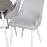 Inca Roztahovací - šedý "dub" / bílá Nohy+Plaza Jídelní židle - Bílé nohy - Světle šedá Fabric_4