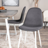 Inca Extentiontable - šedý "dub" / bílá Nohy+Polar Jídelní židle - Bílé Nohy - Black Fabric_4