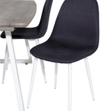 Inca Extentiontable - šedý "dub" / bílá Nohy+Polar Jídelní židle - Bílé Nohy - Black Fabric_4