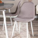 Inca Extentiontable - šedý "dub" / bílá Nohy + Polar Chair - Šedá látka Bílé Nohy _4
