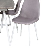 Inca Extentiontable - šedý "dub" / bílá Nohy + Polar Chair - Šedá látka Bílé Nohy _4