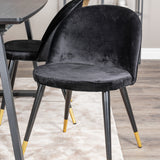 Rozšiřitelný Inca - černý vrch / černé nohy + sametová jídelní židle mosaz - černá / černá_4