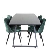 Inca Extentiontable - Černá deska / černá Nohy+Velvet Jídelní židle - Zelená / Černá_4