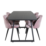 Inca Extentiontable - Černá top / černá Nohy+Velvet Jídelní židle - Pink / Black_4
