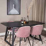 Inca Extentiontable - Černá top / černá Nohy+Velvet Jídelní židle - Pink / Black_4