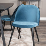 Inca Extentiontable - Černá deska / černá Nohy+Velvet Jídelní židle - Modrá / Černá_4