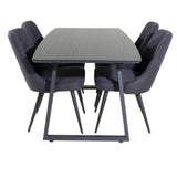 Rozšiřitelný Inca - Černá top / černá Nohy+Velvet Deluxe Jídelní židle - Černé nohy - Black Fabric_4