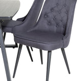 Rozšiřitelný Inca - Černá top / černá Nohy+Velvet Deluxe Jídelní židle - Černé nohy - Black Fabric_4