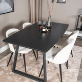 Rozšiřitelný Inca - černý top / černé nohy + sametová jídelní židle manšestr - béžová / černá_4