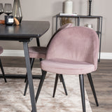 Inca Extentiontable - Černá top / černá Nohy+Velvet Jídelní židle Manšestr - Růžová / Černá_4