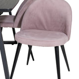 Inca Extentiontable - Černá top / černá Nohy+Velvet Jídelní židle Manšestr - Růžová / Černá_4