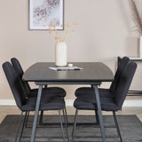 Rozšiřitelný Inca - černý top / černé nohy+muce jídelní židle - černé nohy - černá látka_4