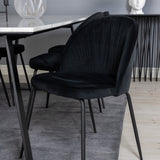 Estelle Jídelní stůl 200*90*H76 - Bílá / Černá+Wrinkles Jídelní židle - Černé nohy - Black Velvet_6