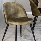 Jídelní stůl Malang - 250*100*H76 - Tmavý týk / Black+Velvet Jídelní křeslo - Černé nohy - Dusty Green Velvet_6
