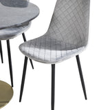 Kulatý jídelní stůl Estelle ø106 H75 - Černá / Mosaz+Polar Diamond Jídelní židle - Černé nohy - Šedá Velvet_4