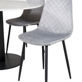 Kulatý jídelní stůl Estelle ø106 H75 - Bílá / Černá + Polar Diamond Jídelní židle - Černé nohy - Šedá Velvet_4