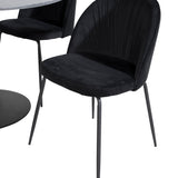 Kulatý jídelní stůl Estelle ø106 H75 - Černá / Černá+Wrinkles Jídelní židle - Černé nohy - Black Velvet_4