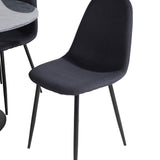 Kulatý jídelní stůl Estelle ø106 H75 - Černá / Černá + Polar Jídelní židle - Černé nohy - Černá Fabric_4