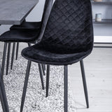 Elegantní rozšiřitelná černá kartáčovaná – 195*95+jídelní židle Polar Diamond – černé nohy – Black Velvet_6