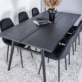Elegantní rozšiřitelná černá kartáčovaná – 195*95+jídelní židle Polar Diamond – černé nohy – Black Velvet_6