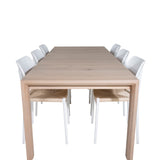 Posuvný rozkládací stůl - White Wash - 170+40+40cm +Jídelní židle Polly - Bílá / Přírodní _6