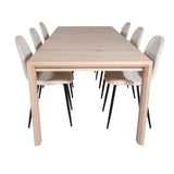 Posuvný rozkládací stůl - White Wash - 170+40+40cm +Jídelní židle Polar- Black le