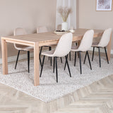 Posuvný rozkládací stůl - White Wash - 170+40+40cm +Jídelní židle Polar- Black le