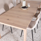 Posuvný rozkládací stůl - White Wash - 170+40+40cm +Jídelní židle Polar- Black le