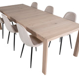 Posuvný rozkládací stůl - White Wash - 170+40+40cm +Jídelní židle Polar- Black le