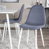 Jídelní stůl Polar 120 cm - Bílá Bílá+Jídelní židle Polar - Bílé Nohy - Modrá