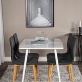 Polar Jídelní stůl 120 cm - White White +Windu Matstol - Ek-Look / Mörkgrå _4