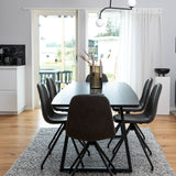 Inca Extentiontable - Černá deska / černé nohy + jídelní židle Polar s funkcí Spin