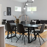 Inca Extentiontable - Černá deska / černé nohy + jídelní židle Polar s funkcí Spin