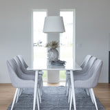 Polar Jídelní stůl 180 cm - Bílá deska / Bílé nohy+Plaza Jídelní židle - Bílá l