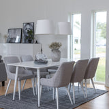 Polar Jídelní stůl 180 cm - Bílá deska / Bílé nohy+Plaza Jídelní židle - Bílá l