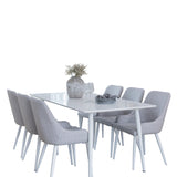 Polar Jídelní stůl 180 cm - Bílá deska / Bílé nohy+Plaza Jídelní židle - Bílá l