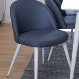 Jídelní stůl Polar 180 cm - bílá deska / bílé nohy + sametová jídelní židle - bílá