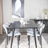 Jídelní stůl Dipp - 180*90cm - Černá dýha / celé černé nohy + Jídelní stůl Vault