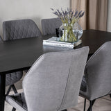 Dipp jídelní stůl - 180*90cm - Černá dýha / celé černé nohy +Gemma Dining Ch