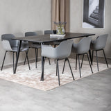 Dipp Jídelní stůl - 180*90cm - Černá dýha / celé černé nohy + Comfort Plastic