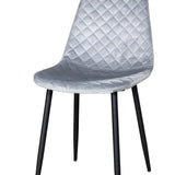 Jídelní stůl Dipp - 180*90cm - Černá dýha / celé černé nohy - Jídelní židle Polar Diamond - Černé nohy - Grey Velvet 6