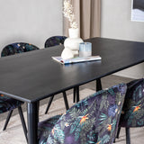 Dipp Jídelní stůl - 180*90cm - Černá dýha / celé černé nohy + Velvet Jídelní Ch