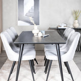 Dipp jídelní stůl - 180*90cm - Černá dýha / celé černé nohy +Velvet Deluxe Di